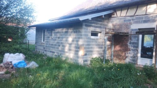 réalisation d'un enduit projeté 