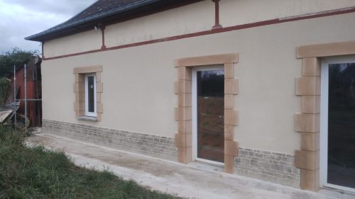 enduit projeté avec motif